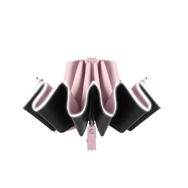 Wosthever Paraguas para hombre, impermeable, portátil, plegable, Protector de viaje, sombrilla de vinilo, 10 varillas, protección solar carpas Rosado