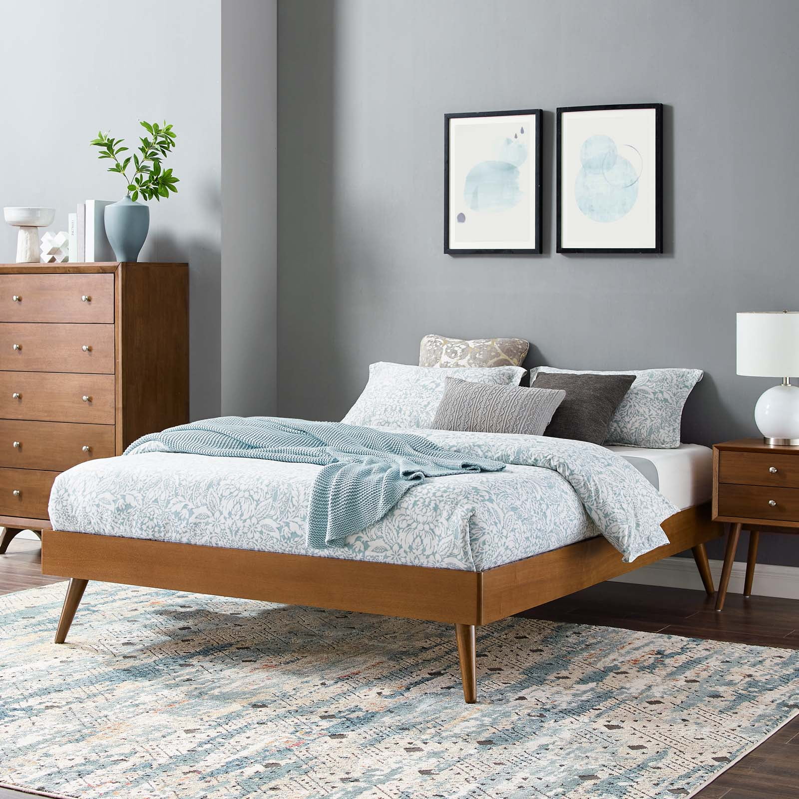 Modway Margo Wood Platform Bed Frame, Twin, Brown