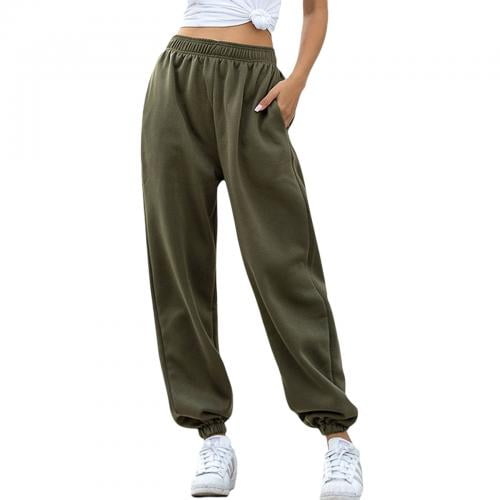 Women's Track Pants Cotton Joggers Night Wear Regular Slim Fit Plain Pajama  With Single Pockets Trousers For Sports Gym Athletic Training Workout
