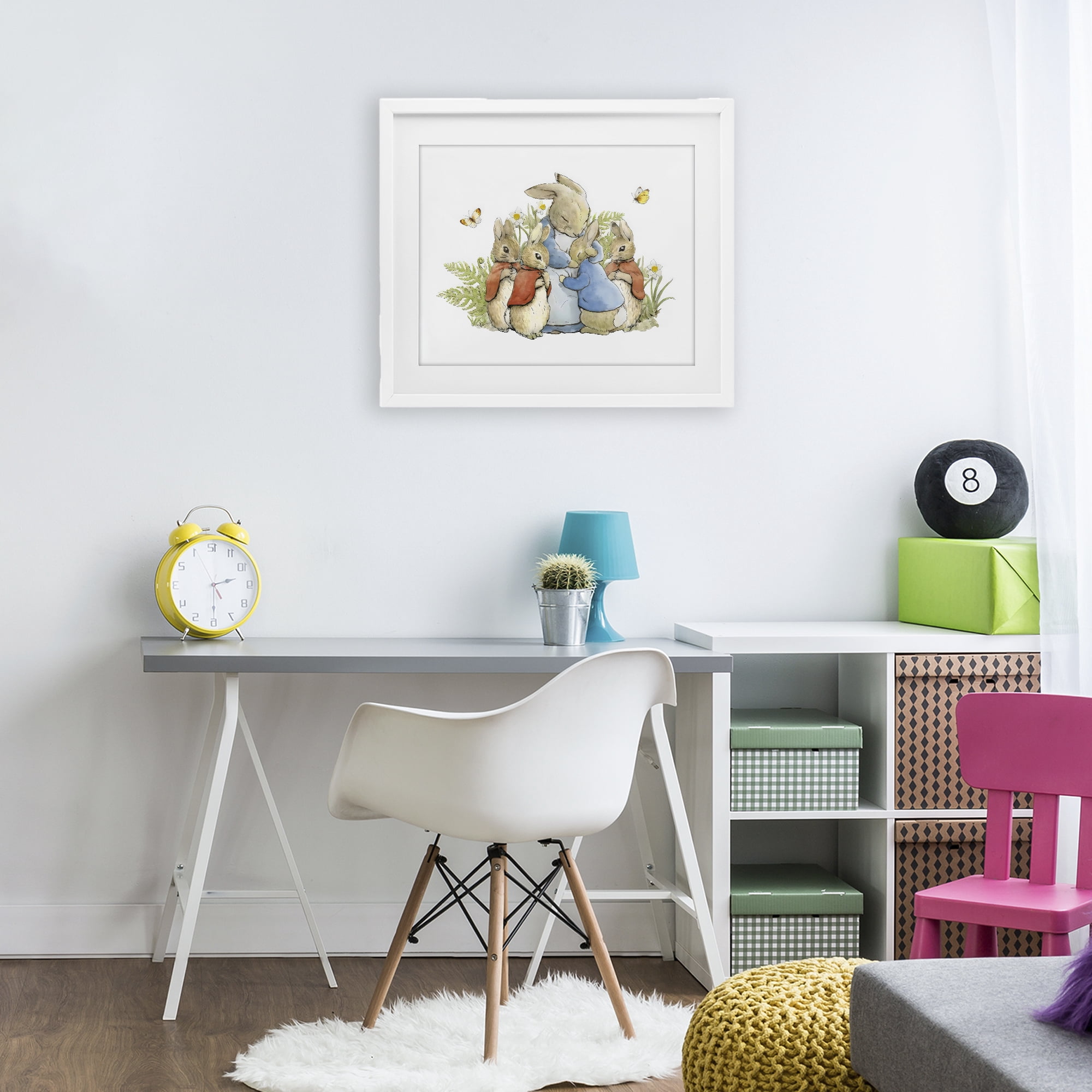 Stupell Industries Hugging Mother Rabbit White Framed Print Under Glass, design by Arlington Prints