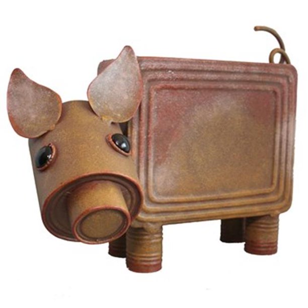 Bella Products BGPPL854973EC 13.58 x 9.84 in. Metal Pig Planter