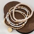 thumbnail image 4 of Bohemian Holiday Style Glass Bead Anklet Jewelry Set for Women 5pcs, 4 of 4