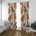 thumbnail image 4 of Room Darkening Window Curtains Drapes Sloth On The Branch with Flowers Thermal Insulated Grommet Blackout Curtains 84x55 in 2 Panels for Bedroom Living Room, 4 of 6