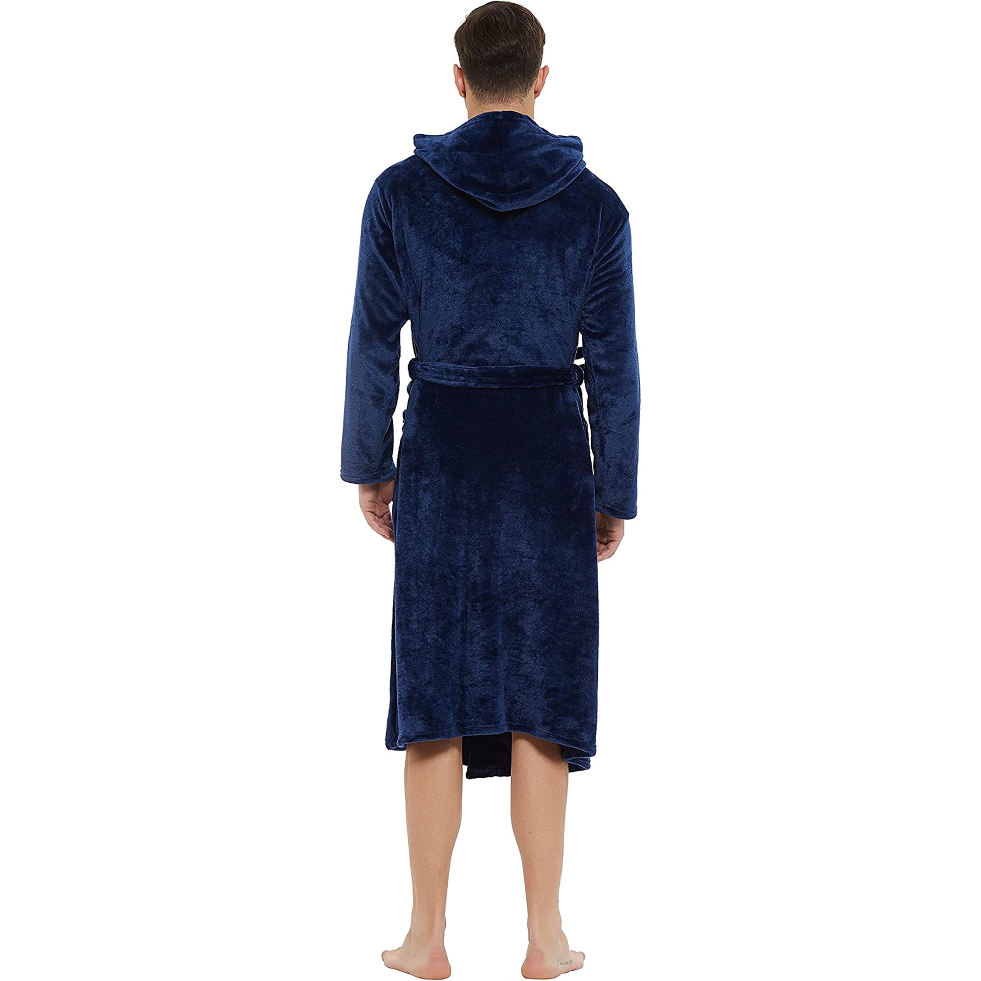 U2SKIIN Mens Hooded Robe, Plush Robes for Men Long Fleece Bathrobe