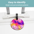 thumbnail image 2 of 2Pcs Leather Round Tropical Pink Leaf Cruise Luggage Tag with Privacy Cover and Name ID Tag - Suitable for Travel Handbags Backpacks School Bags Luggage Tags, 2 of 7