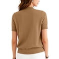 thumbnail image 4 of Short Sleeve Sweaters for Women Crew Neck Summer Tops 2026 Lightweight Knit Sweater Pullover Business Casual Outfits Lightweight Knit Sweater Khaki L, 4 of 5