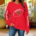 thumbnail image 5 of Uootdi Game Day Womens Sweatshirts Crew Neck Long Sleeve Football Stitch Heart Graphic Print Sweatshirt for Women Loose Fit Vintage Womens Tops, 5 of 9