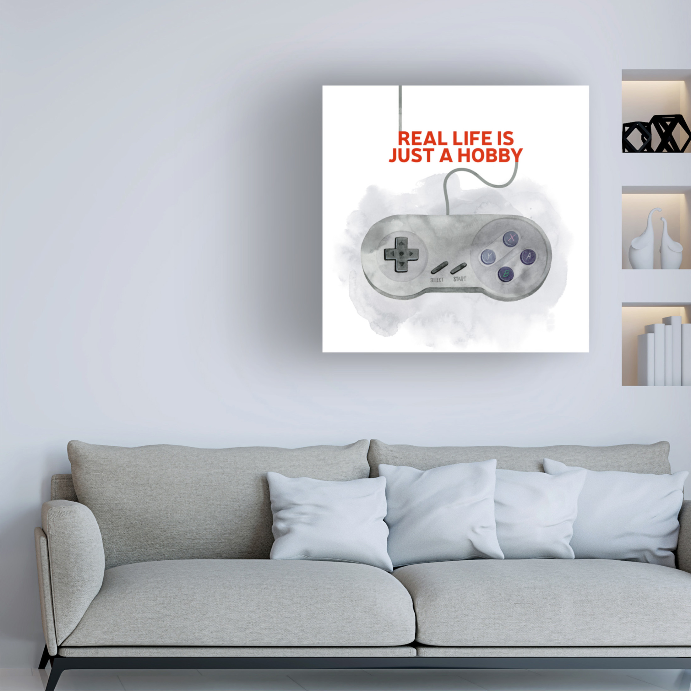 Canvas Wall Art - Grace Popp 'Game On I' Wall Art for Living Room, Bedroom, or Office Décor by Trademark Fine Art - 35 x 35 Inches