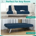 thumbnail image 6 of Madison Modern Futon Sofa Bed - Compact Design for Small Spaces - Convertible Futon with Linen Fabric for Premium Comfort - Ideal Guest Couch - Stylish & Durable, Supports up to 750 lbs. - Navy Blue, 6 of 16