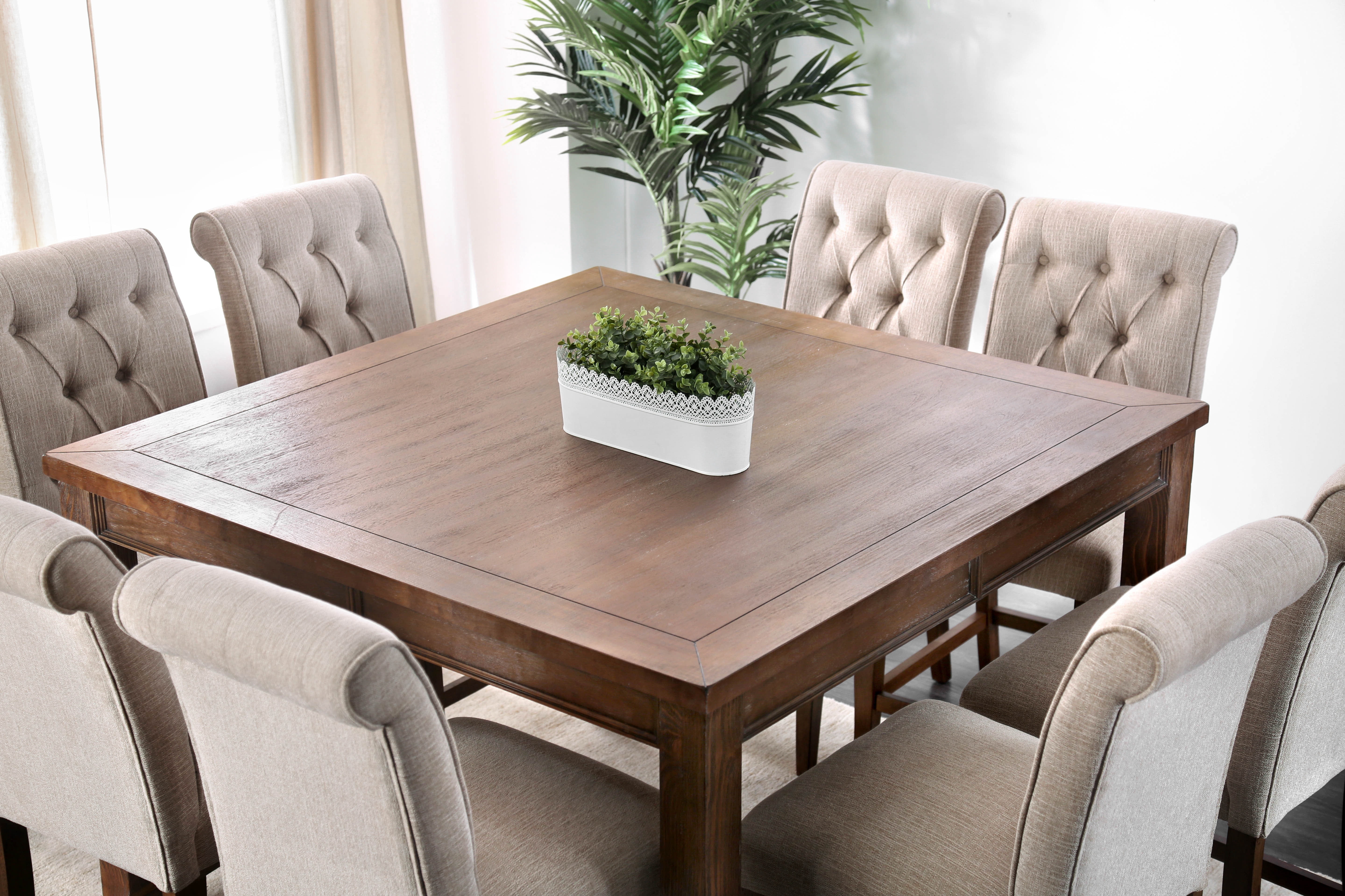 Furniture of America Bennington Rustic Oak Counter Height Dining Table
