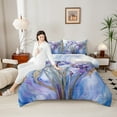 thumbnail image 4 of Manfei Purple Iris 2pcs Bedding Comforter Set,Watercolor Marble Twin Comforter Sets,Gradient Ombre Breathable Bedding Set,Super Cozy Floral Room Decor,Reversible, 4 of 8