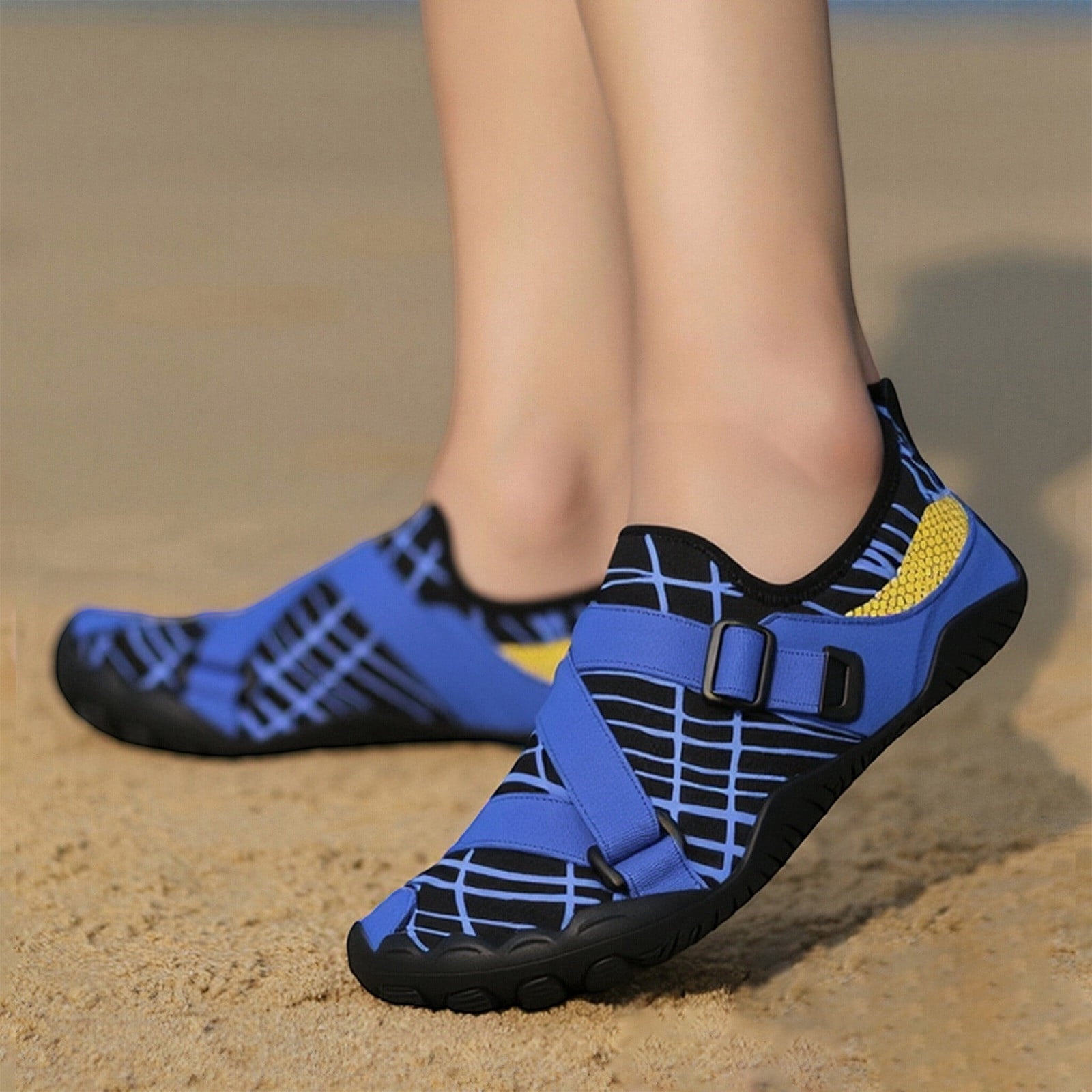 Water Shoes for Women Men Quick-Dry Hiking Beach Barefoot Boat Aqua Shoe Outdoor Sports Comfortable Slip On Unisex Footwear Blue 44