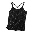 thumbnail image 4 of Nilvkv Cute Shirts for Girls, Girls Tank Tops, Kids Bow Detail Crisscross Strap Lace Trim Cami Top Layer Black 10-11 Years, 4 of 5