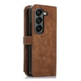 thumbnail image 2 of Crossbody Wallet Case for Samsung Galaxy Z Fold 6 with RFID Blocking Card Slot Holder, Magnetic Flip Folio Purse Case, PU Leather Zipper Handbag with Detachable Lanyard Strap Phone Case,Brown, 2 of 11