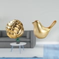 thumbnail image 2 of Figura de cerámica,Figura de cerámica con forma de bola de hilo y nudo,Figura de pájaros,Figura de pájaro dorado,decoración del hogar,estatua de animal,Estatuas decorativas de pájaros, 2 of 8