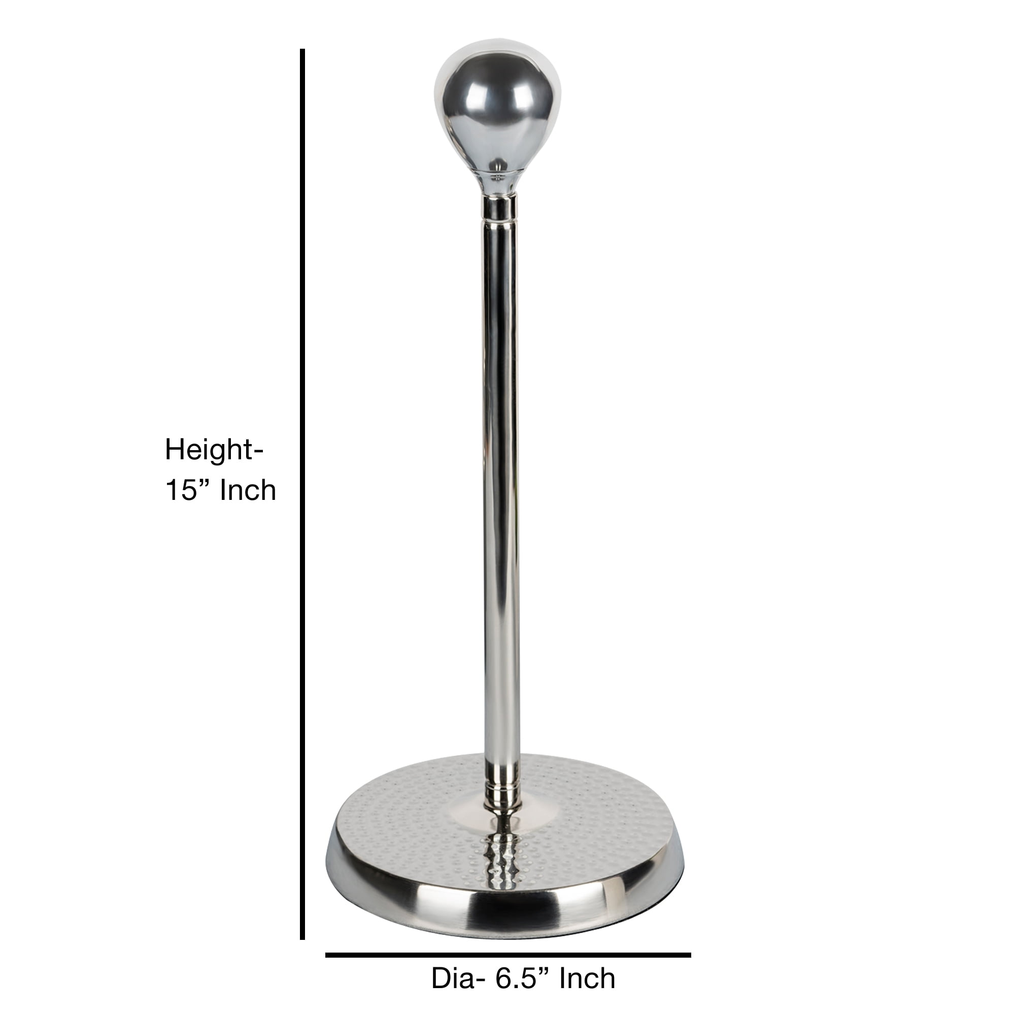 nu steel Hammered Kitchen Stainless Steel Paper Towel Holder-Weighted Base for Standard Paper Towel Rolls