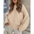 thumbnail image 4 of PRETTYGARDEN Women's Fall Oversized Sweaters Casual Crewneck Pullover Long Sleeve Fuzzy Chunky Knit Tops Blouse、, 4 of 8