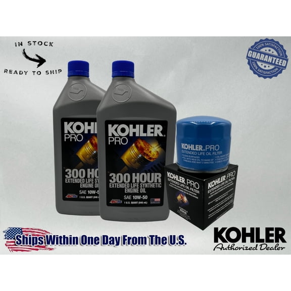 Cyclemax Kohler Pro SAE 10W50 300 Hr Ext Life Synthetic Oil Kit for Lawnmowers