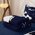 thumbnail image 5 of Homewish Football Games Zipper Twin Comforter Sets with Fitted Sheet and 2 Pillowcases For Kids,Boys Sports Theme Zipper Bedding Set,Navy Blue Reversible,4 Pieces, 5 of 7