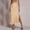 🔥 Khaki, variant on Womens Lace Side-Slit Elastic-Waist Midi Skirt Pull-On Solid Color Insert Panel Breathable Fabric For Summer Casual Dates Travel And Weekend Styling