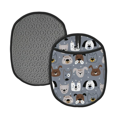

Matuu Cute Dog Faces for Non Slip Pot Holder for Kitchen Baking and Cooking Silicone Pot Mat Mitten With Hanging Loop Heat Resistant 7.5 x 9.4 Inches