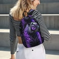 thumbnail image 6 of Naloa Purple Plant White Tiger Canvas Backpack for Men Women Rucksack Casual Travel Daypack College Tote Satchel Bookbag for Teens-Small, 6 of 7