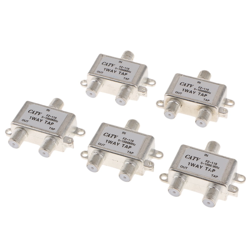 5Pcs 2 Way Coax Coaxial Cable Satellite TV Splitter for Video VCR RF