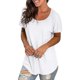 thumbnail image 3 of Camiseta informal de verano para mujer, jersey de cuello redondo liso, blusa, camisetas de manga corta Fridja bn7500, 3 of 6