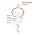 thumbnail image 4 of Women's Fashion Layered Beaded Clavicle Chain Gold, 4 of 5