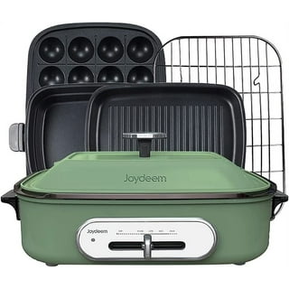Joydeem JD-3702W Multifunctional Cooking Pot,Smokeless Indoor Grill,3.5L  Shabu Shabu Hot Pot,Non Stick Frying Pan,1400W,White