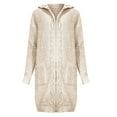 thumbnail image 4 of Fall Cardigans Women Long Knitted Sweater With Cable Knit Hooded Pocketed Work Cardians, 4 of 4