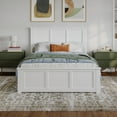 thumbnail image 2 of AFI Charlotte Full Solid Wood Low Profile Platform Bed with Matching Footboard, White, 2 of 12