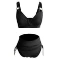 thumbnail image 6 of Wovix 2 Piece Bikini Set U-Wire Cutout Swimsuit High Waisted Textured 2026 Summer Beach Swim Bathing Suits, 6 of 8