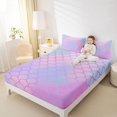 thumbnail image 2 of Manfei Mermaid Scale Fitted Sheet Queen, Dreamy Gradient Shell Bedding, Pink Lavender, 3 Pieces, 1 Fitted Sheet and 2 Pillowcases, 2 of 6