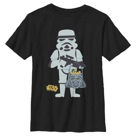 Boys Star Wars Stormtrooper And Darth Vader Candy Bucket T Shirt
