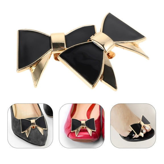 OUNONA 2pcs Bowknot Shoe Clips For High Heels Detachable Shoe Buckles Zinc Alloy Shoe Decorations Clips Shoe Accessories Bridal Shoe Buckles Clips