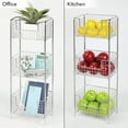 thumbnail image 6 of mDesign Steel Freestanding 3-Tier Storage Organizer Tower with Baskets - Chrome, 6 of 7