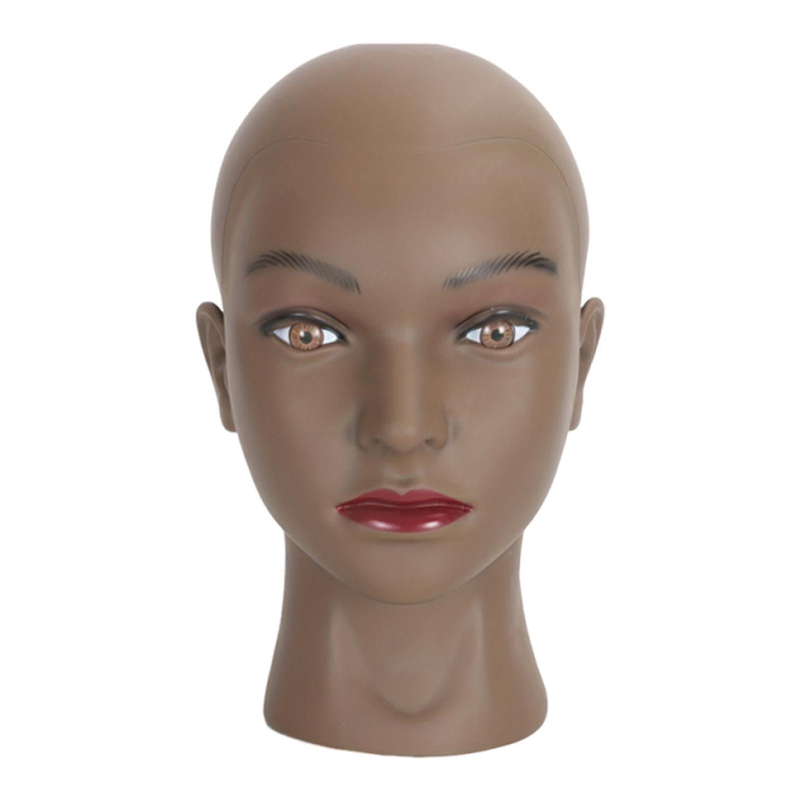 Serenable Female Mannequin Head Manikin Head Realistic Prop Wig Display Display Model for Styling Headdress Scarves Retail Beauty Salon black