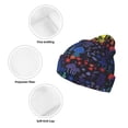 thumbnail image 3 of Picia Magical Mushrooms and Flowers Pattern Knitted Beanie Hat for Men and Women , Unisex Winter Warm Stretchy Knit Cap Thick Fisherman Beanies Cuffed Plain Skull Caps, 3 of 6