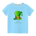 thumbnail image 2 of Lilgiuy Toddler Easter St Patrick Day T-Shirt Boys Girls Short Sleeve St Patrick Hat Print Pullover Tops Shirt Tees Summer Casual Clothes for Beach Hawaiian (Blue), 2 of 5