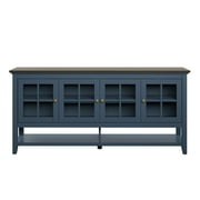 Twin Star Home Modern Farmhouse Sideboard with Glass Doors