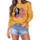 thumbnail image 1 of Disfraz Premium Jersey clásico para mujer, cuello redondo, mezcla de algodón, estampado, traje de calle Ygjytge Amarillo T XL para Mujer, 1 of 8