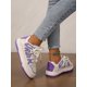 thumbnail image 2 of Women Letter Patch Decor Lace Up Casual Shoes, Sporty Skate Shoes For Outdoor, 2 of 4