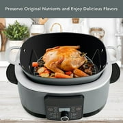 JKXTDKS Roast and Steamer Rack for Ninja Foodi Possible Cooker Pro 8.5 Quart MC1000 MC1001 MC1010, Slow Cooker Accessory with Silicone Feet and Handles