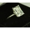 thumbnail image 4 of HeartsAndYou 3ct Emerald Cut Moissanite Classic Solitaire Engagement Ring for Women 18k White Gold over Silver, 4 of 9