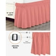 thumbnail image 3 of Peach Solid Bed Skirt California King Size 16" Drop Ruffled Wrap Around Bed Skirts Adjustable Elastic Bedskirt Dust Ruffle for California King Size Bed, 3 of 7