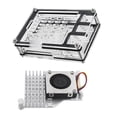 thumbnail image 2 of [Estuche + Radiador Plateado] Adecuado para Raspberry Pi5 Estuche Acrílico Adecuado para Raspberry Pi 5 4GB/8GB  Compatible Con Enfriador Activo Oficial Raspberry Pi 5 (transparente) (B), 2 of 9