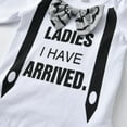 thumbnail image 3 of Newborn Infant Baby Boy Clothes Long Sleeve Letter Print Romper Pants and Hat Outfits Set, 3 of 6