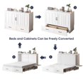 thumbnail image 6 of ijuicy Murphy Bed with Charging Station, Queen Size Solid Wood Cabinet Bed, Cube Chest Bed for Guest Room/ Office/Apartment-White, 6 of 8