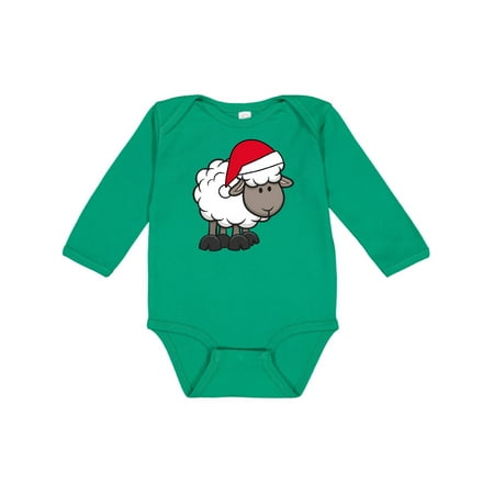 

Inktastic Christmas Santa Sheep Gift Baby Boy or Baby Girl Long Sleeve Bodysuit